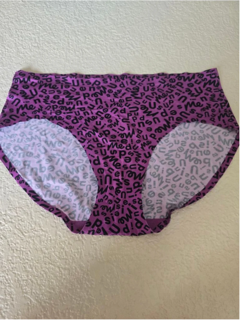 MeUndies Limited Edition Magenta Purple Black Logo Bra Panty Set L Brand New